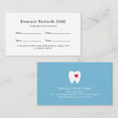 Herinneringskaarten voor gebitsbenoeming - aangepa afsprakenkaartje (Voorkant / Achterkant)