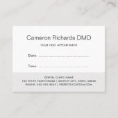 Herinneringskaarten voor gebitsontroering - grijze afsprakenkaartje (Voorkant)