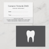 Herinneringskaarten voor gebitsontroering - grijze afsprakenkaartje (Voorkant / Achterkant)