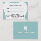 Herinneringskaarten voor tandartsafspraak | tandar afsprakenkaartje (Voorkant / Achterkant)