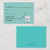 Herinneringskaarten voor tandheelkundig gebruik visitekaartje (Voorkant / Achterkant)