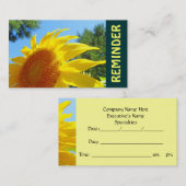 Herinneringskaarten Zonnebloemen Service Kaart Afsprakenkaartje (Voorkant / Achterkant)