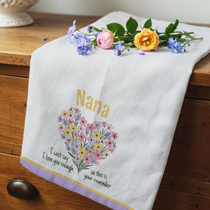 Herinneringskeukenhanddoek 'Love You' - Bloemen (P Theedoek