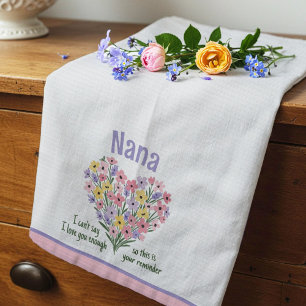 Herinneringskeukenhanddoek 'Love You' - Bloemen (R Theedoek