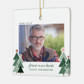 Herinneringsmonument Rustieke Bomen Foto Keramisch Ornament (Links)