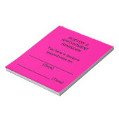 Herinneringsnotities voor de benoeming door de art notitieblok (Linkerzijde)