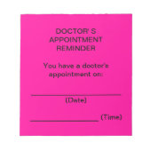 Herinneringsnotities voor de benoeming door de art notitieblok (Voorkant)