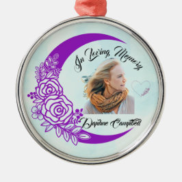 Herinneringsornament met foto ter nagedachtenis metalen ornament