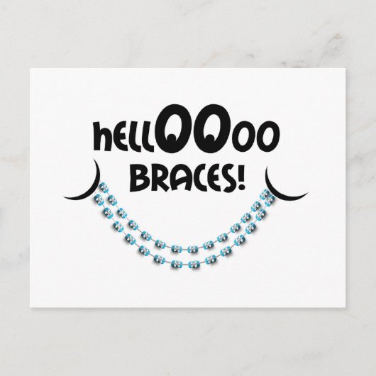 Herinneringsorthodontische benoeming Hallo Braces  Briefkaart (Voorkant)