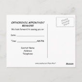 Herinneringsorthodontische benoeming Hallo Braces  Briefkaart (Achterkant)