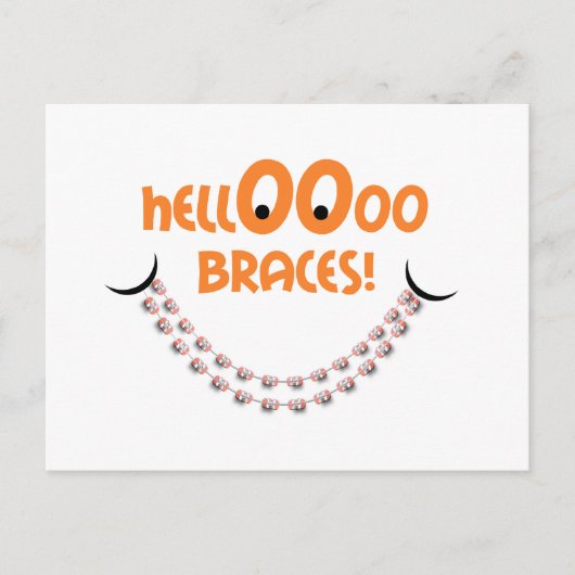 Herinneringsorthodontische benoeming Hallo Braces  Briefkaart (Voorkant)