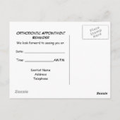 Herinneringsorthodontische benoemingsrassen briefkaart (Achterkant)