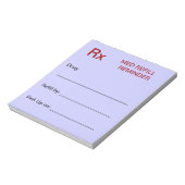 Herinneringsscherm voor medicatie opnieuw vullen - notitieblok (Linkerzijde)