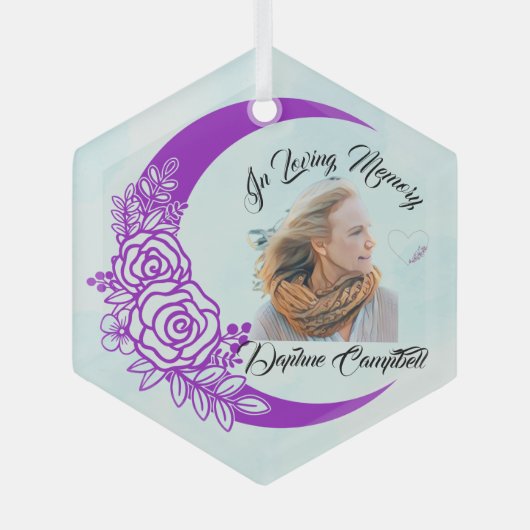 Herinneringssieraar met foto glas ornament (Voorkant)