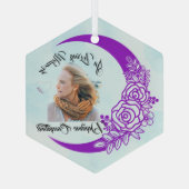 Herinneringssieraar met foto glas ornament (Achterkant)