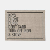 Herinneringssleutels Telefoon Portemonnee Aangepas Deurmat (Voorkant)