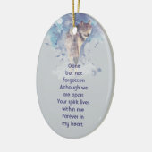 Herinneringssouvenir Aandenkenwolf Keramisch Ornament (Links)
