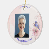 Herinneringssouvenir  Blauwe Vogel Tuin  Keramisch Ornament (Links)