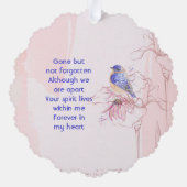 Herinneringssouvenir Blauwe Vogel Tuin Ornament Kaart (Achterkant)