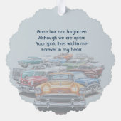 Herinneringssouvenir Klassieke Oldtimer Ornament Kaart (Achterkant)
