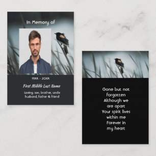 Herinneringssouvenir  Roodvleugelzwarte Vogel Visitekaartje