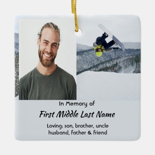 Herinneringssouvenir Snowboarden Winter Keramisch Ornament (Voorkant)
