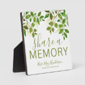 Herinneringstafel voor rouwdienst | Deel een herin Fotoplaat (Voorkant)