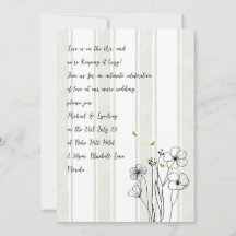 Heritage Bees Modern Handwritten Handdrawn Wedding