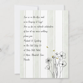 Heritage Bees Modern Handwritten Handdrawn Wedding Kaart