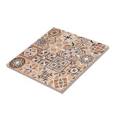 Heritage Bloom – Batik-geïnspireerde keramische Te Tegeltje (Zijkant)