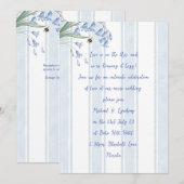 Heritage Bluebells and Bees Handwritten Wedding Kaart (Voorkant / Achterkant)