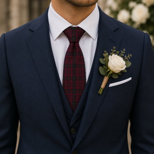 Heritage Bourgondië Plaid Stropdas