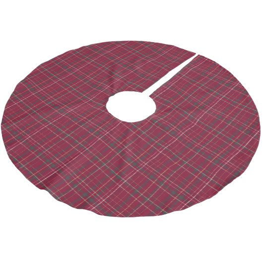 HERITAGE | Burgundy Tartan Holiday Kerstboom Rok (Gekanteld)