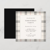 HERITAGE | Cream Tartan Christmas Party Kaart (Voorkant / Achterkant)