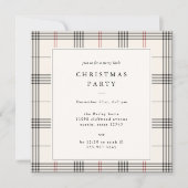 HERITAGE | Cream Tartan Christmas Party Kaart (Voorkant)
