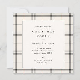 HERITAGE | Cream Tartan Christmas Party Kaart