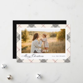 HERITAGE | Cream Tartan Photo Feestdagenkaart