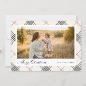 HERITAGE | Cream Tartan Photo Feestdagenkaart (Voorkant)
