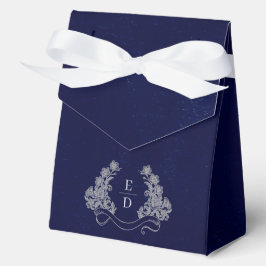 Heritage Crest Monogram Navy Heritage Bruiloft Bedankdoosjes