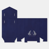 Heritage Crest Monogram Navy Heritage Bruiloft Bedankdoosjes (Ongevouwen)