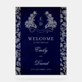 Heritage Crest Monogram Wedding Welcome Acryl Bord (Voorkant)