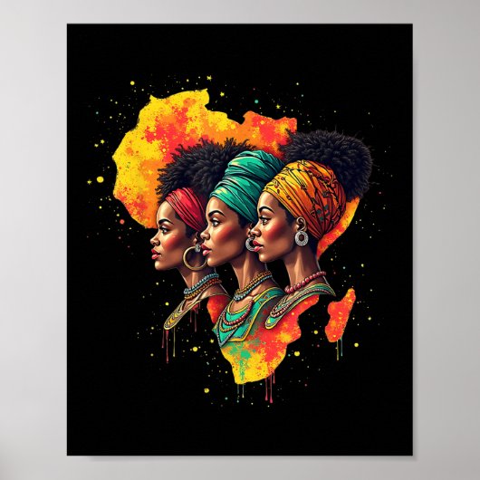 Heritage Design Juneteenth Black Woman Pride Afric Poster (Voorkant)