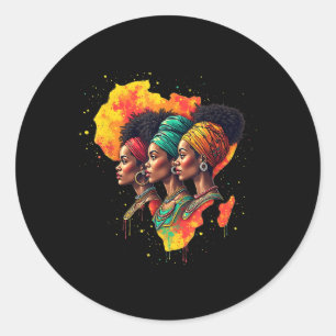 Heritage Design Juneteenth Black Woman Pride Afric Ronde Sticker