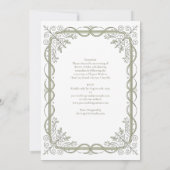 Heritage | Edwardian Sage Ribbon Scroll Kaart (Achterkant)