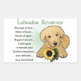 Heritage gele lab Puppy Gifts Rechthoekige Sticker