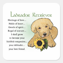 Heritage gele lab Puppy Gifts Vierkante Sticker