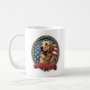 Heritage Golden Retriever Patriottische Vintage T- Koffiemok