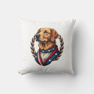 Heritage Golden Retriever Patriottische Vintage T- Kussen
