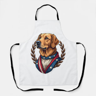 Heritage Golden Retriever Patriottische Vintage T- Schort
