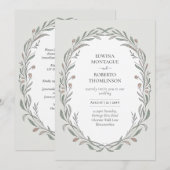 Heritage Hand Drawn Botanical Elegant Wedding Kaart (Voorkant / Achterkant)